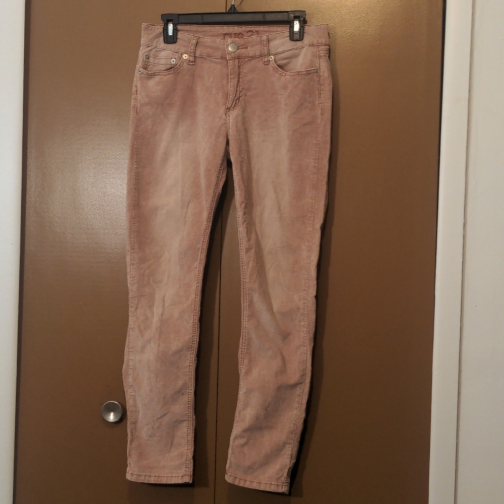 Pink Suede Skinny Jeans